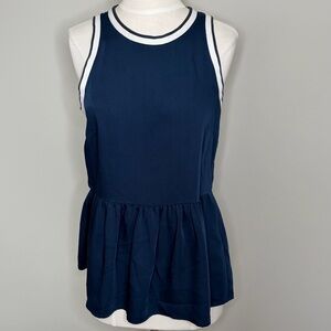 Marie Oliver Navy Haven Sleeveless Peplum Top, XS